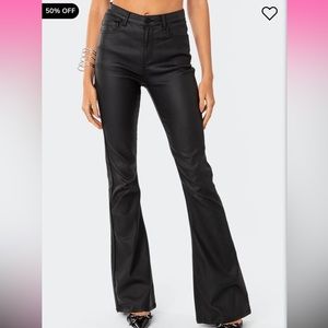 Edikted Flare Leather Pants